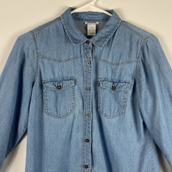 Prototype Button Shirt Womens Small Denim Style Long Sleeve - Picture 3 of 10